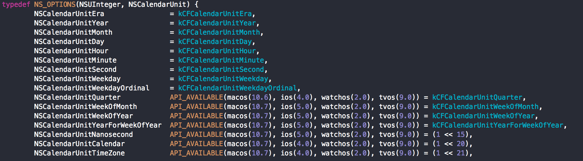 NSCalendarUnit